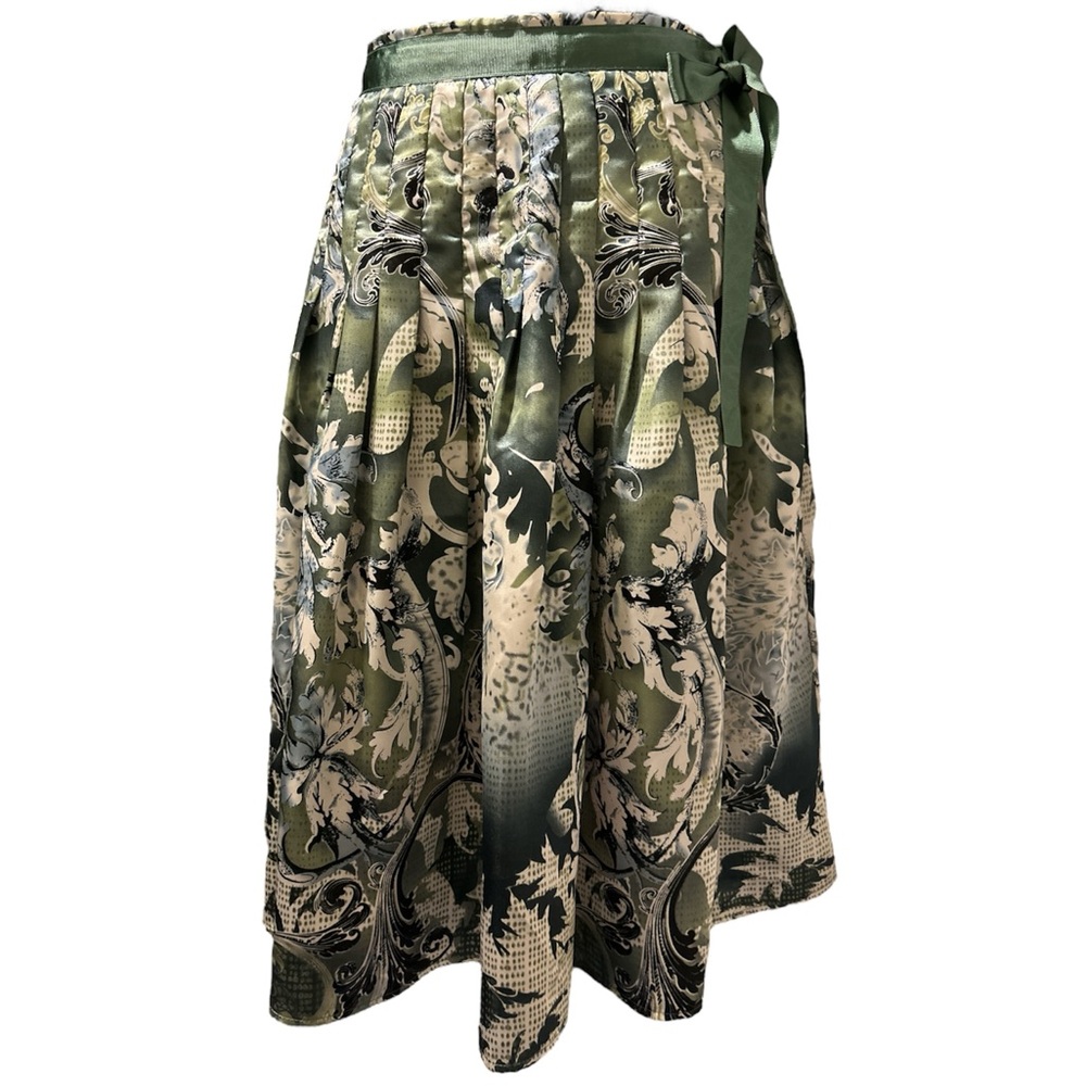 Worthington silky pleated dressy knee length midi feminine ribbon tie  at waist